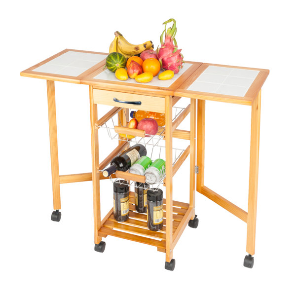 Prep & Savour Rolling Portable Kitchen Cart Wayfair